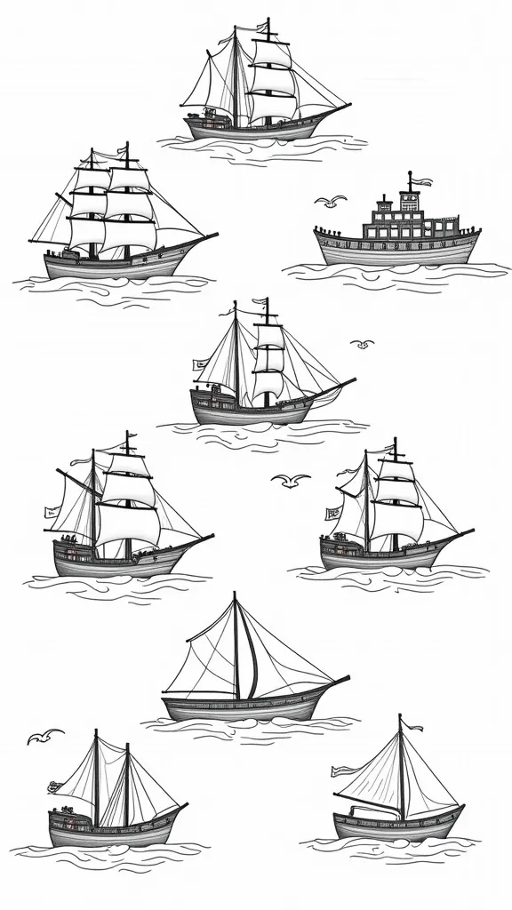 coloring pages ships